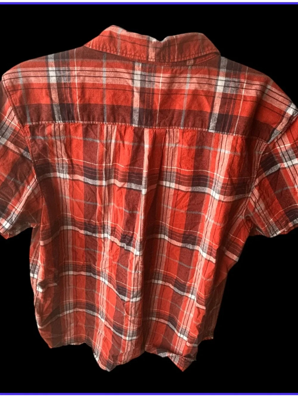 Men's Red Plaid Short-Sleeve Button-Up Shirt